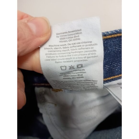 Carhartt Jeans Mens Size 34 Blue Denim Cotton Dark Wash Relaxed Fit Straight Leg - Picture 7 of 9